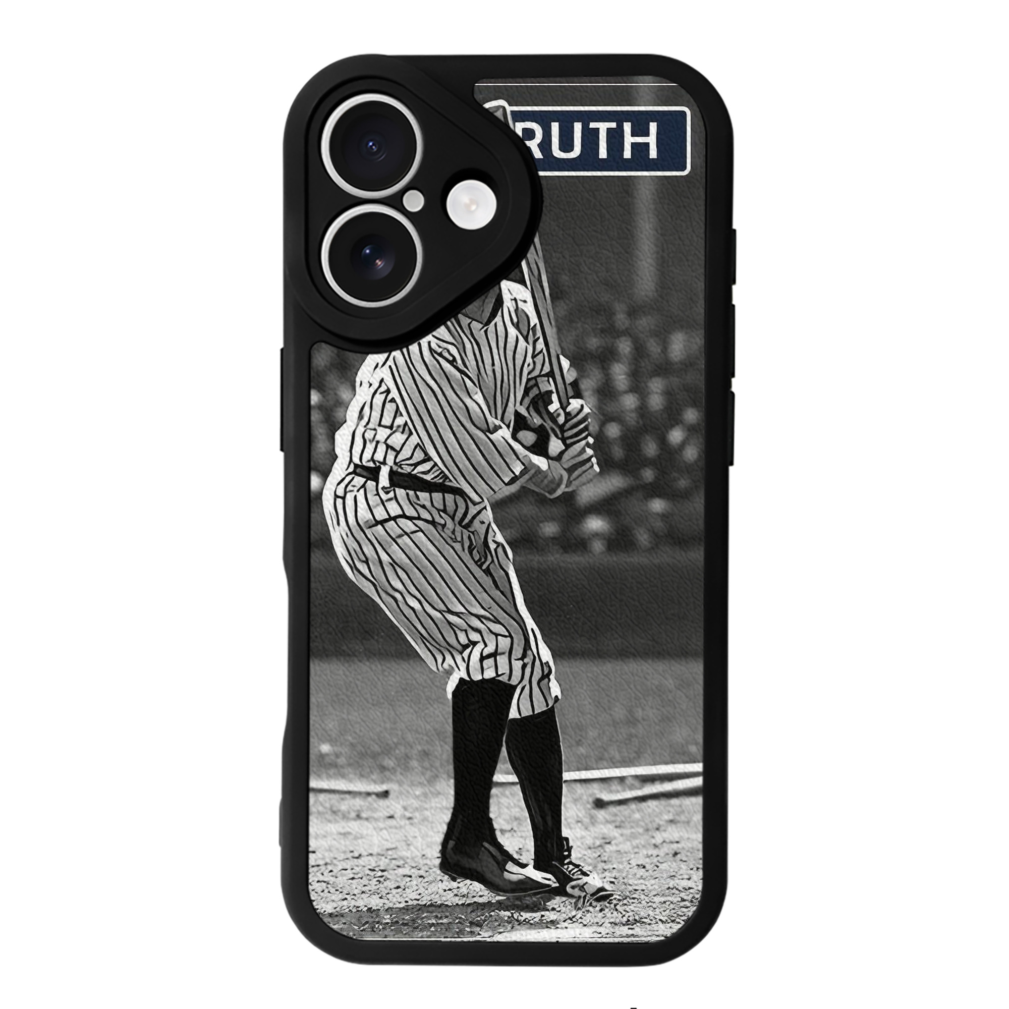 Babe Ruth 17 IPhone 16 Silicone Leather Case – UV Print, Lambskin Texture – Perfect Fit, Wireless Charging Compatible, Scratch Resistant, Precise Cutouts – Stylish Protection For IPhone 16